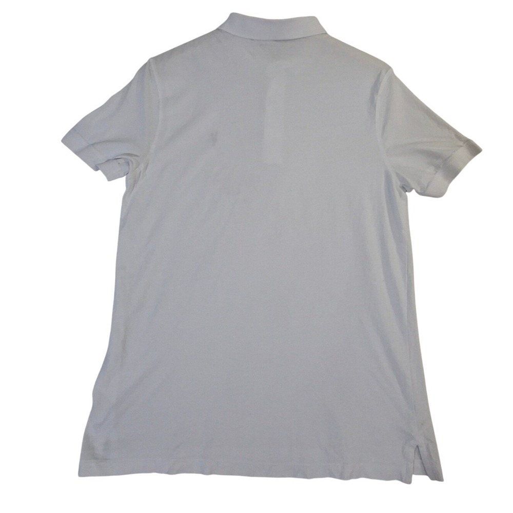 AllSaints White Organic Cotton Slim Fit Ramskull Polo Shirt Women's Medium - Picture 2 of 5
